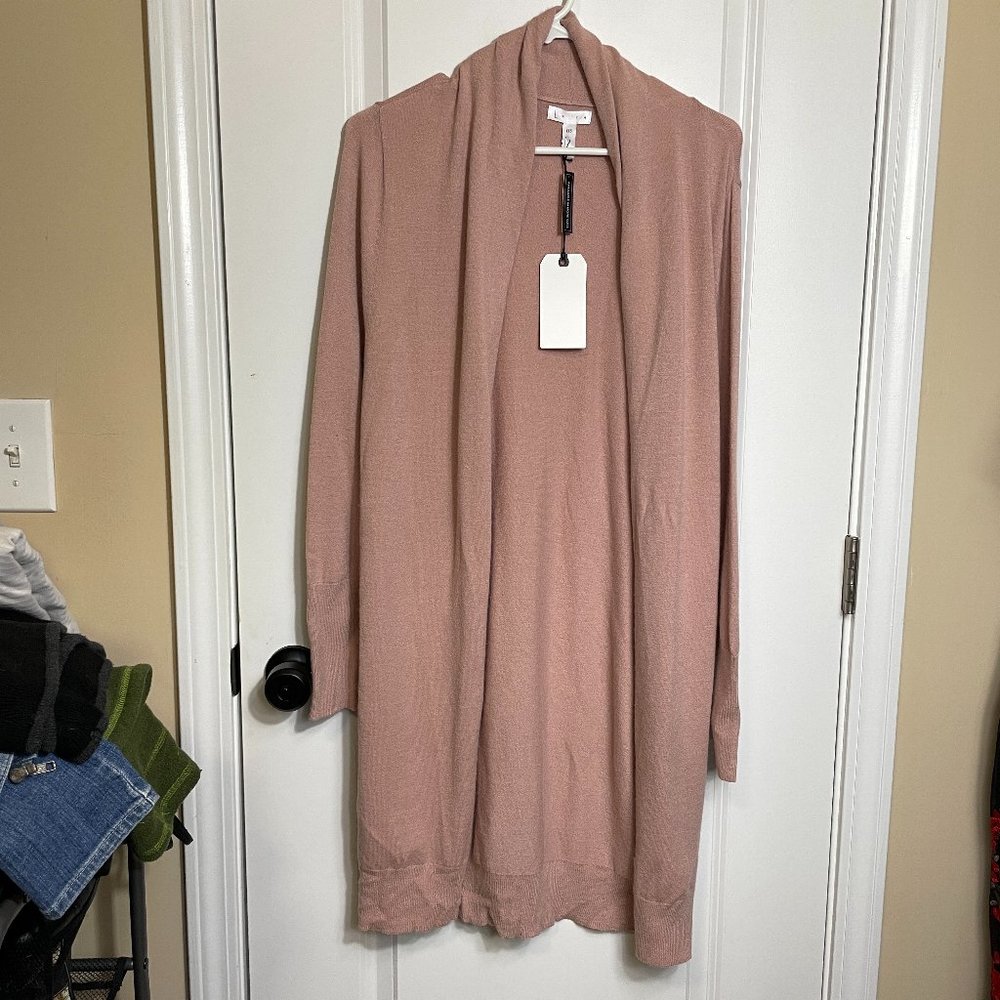 NWT Leith Nordstrom Blush Pink Soft Long Sleeve Duster Cardigan XXS